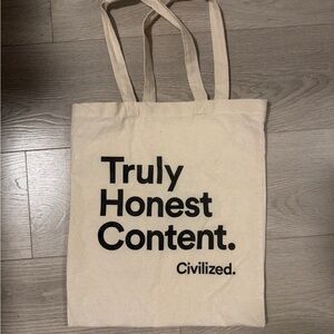Canvas Tote Bag with Bold Text